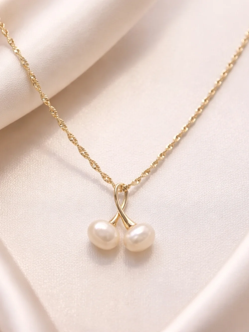 Cultured Pearl Twist Necklace 18” | 18K Gold Plated Rope Chain | June Birthstone